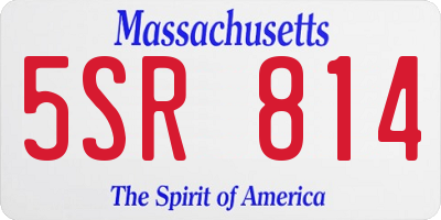 MA license plate 5SR814