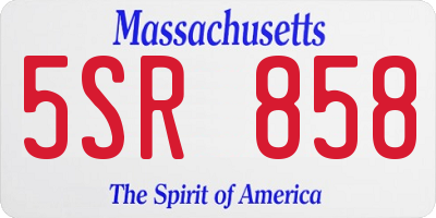 MA license plate 5SR858