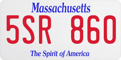 MA license plate 5SR860