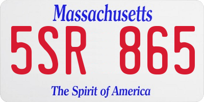 MA license plate 5SR865