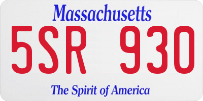 MA license plate 5SR930