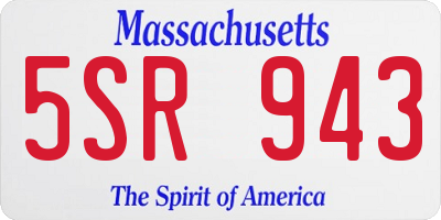 MA license plate 5SR943
