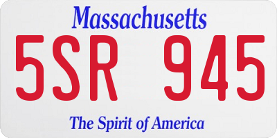 MA license plate 5SR945