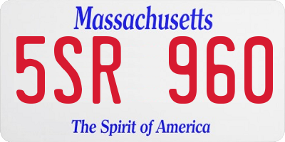 MA license plate 5SR960