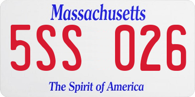 MA license plate 5SS026