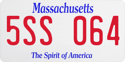 MA license plate 5SS064
