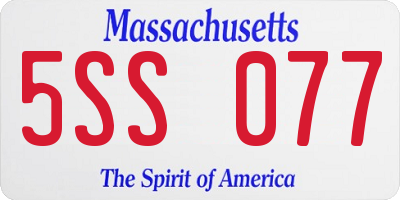 MA license plate 5SS077