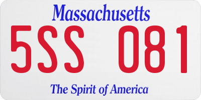 MA license plate 5SS081