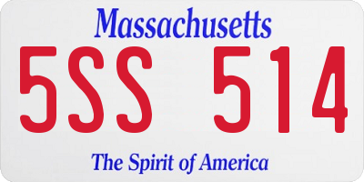 MA license plate 5SS514