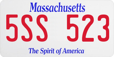 MA license plate 5SS523