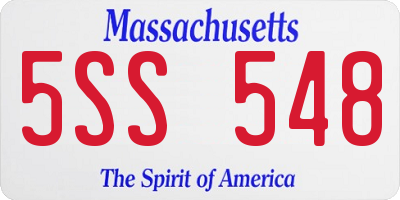 MA license plate 5SS548