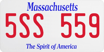 MA license plate 5SS559