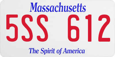 MA license plate 5SS612