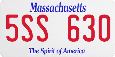 MA license plate 5SS630