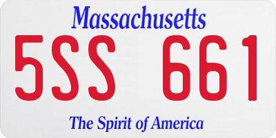 MA license plate 5SS661