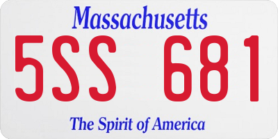 MA license plate 5SS681
