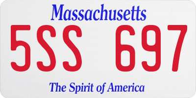 MA license plate 5SS697