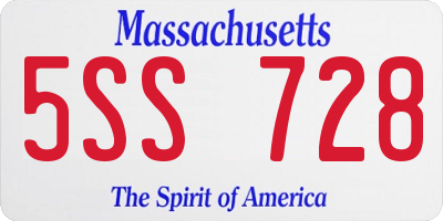 MA license plate 5SS728