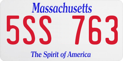MA license plate 5SS763