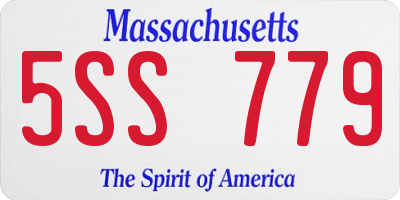 MA license plate 5SS779