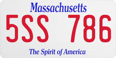 MA license plate 5SS786