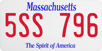 MA license plate 5SS796