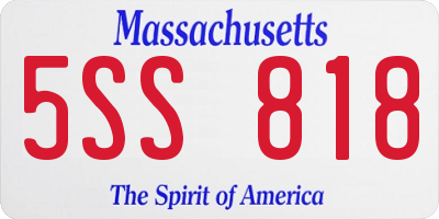 MA license plate 5SS818