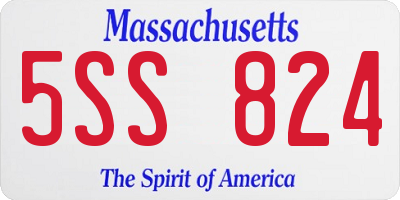 MA license plate 5SS824