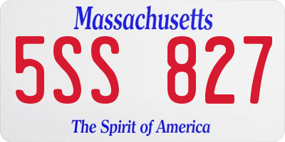 MA license plate 5SS827