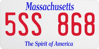 MA license plate 5SS868
