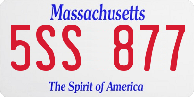 MA license plate 5SS877