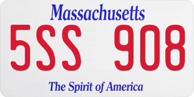 MA license plate 5SS908