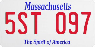 MA license plate 5ST097