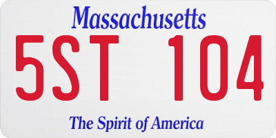 MA license plate 5ST104