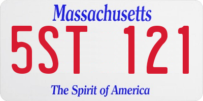 MA license plate 5ST121