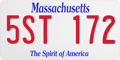 MA license plate 5ST172