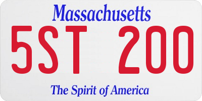 MA license plate 5ST200
