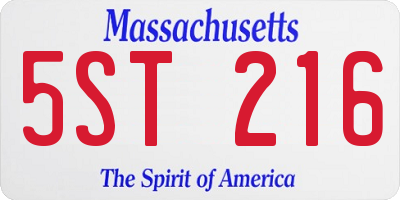 MA license plate 5ST216