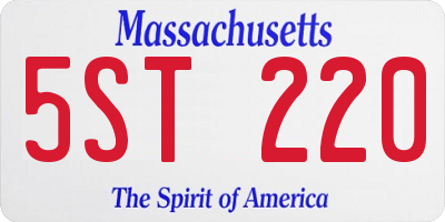 MA license plate 5ST220
