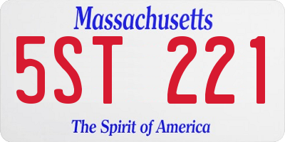 MA license plate 5ST221