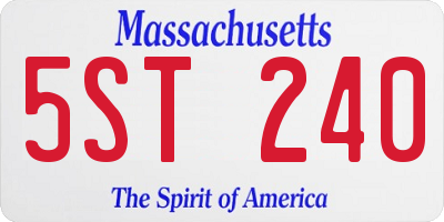 MA license plate 5ST240