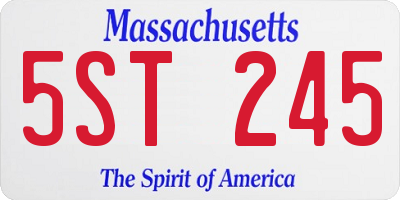 MA license plate 5ST245