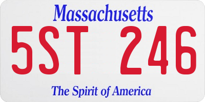 MA license plate 5ST246