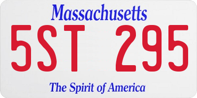 MA license plate 5ST295