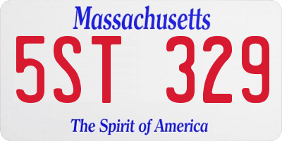 MA license plate 5ST329