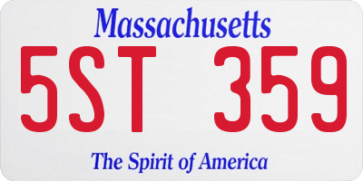 MA license plate 5ST359