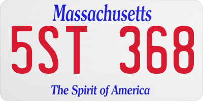 MA license plate 5ST368
