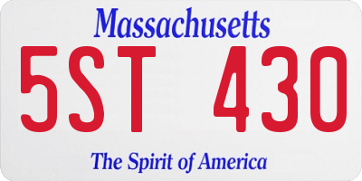 MA license plate 5ST430