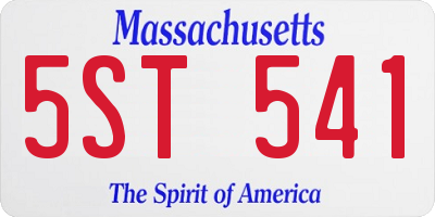 MA license plate 5ST541