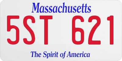 MA license plate 5ST621